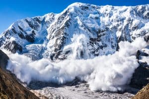 Large Avalanche on a Peak
